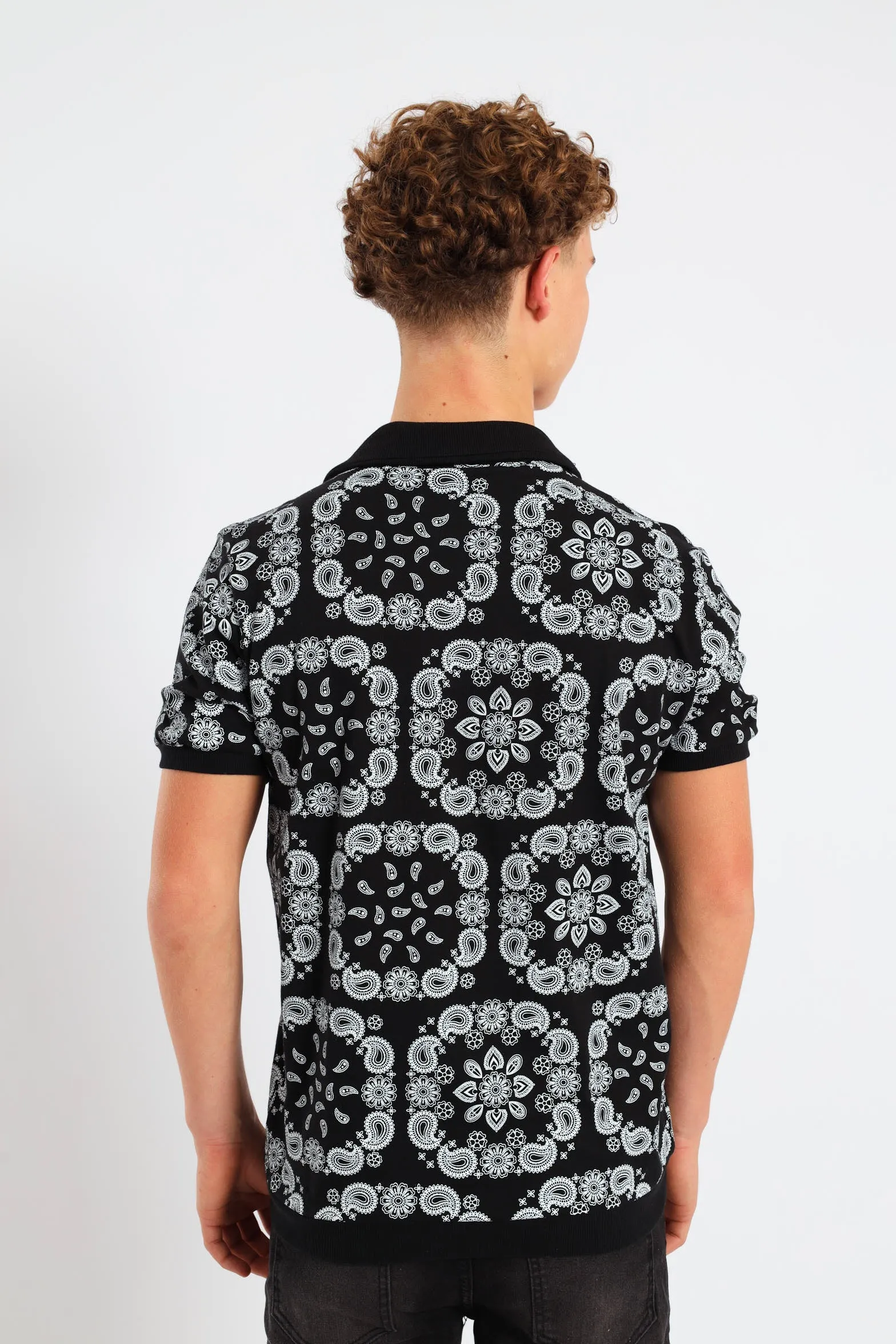 Boys Bandana Print Knit Shirt - Black sold by Edgars product image thumbnail 3