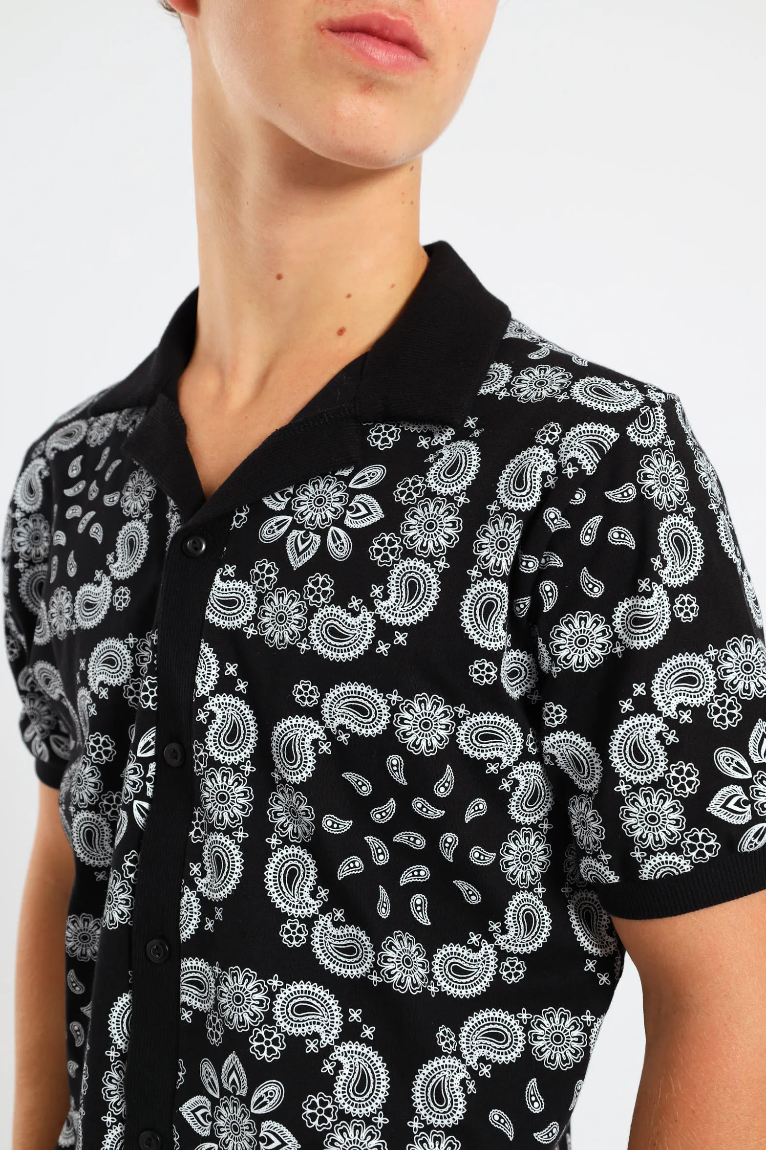 Boys Bandana Print Knit Shirt - Black sold by Edgars product image thumbnail 2