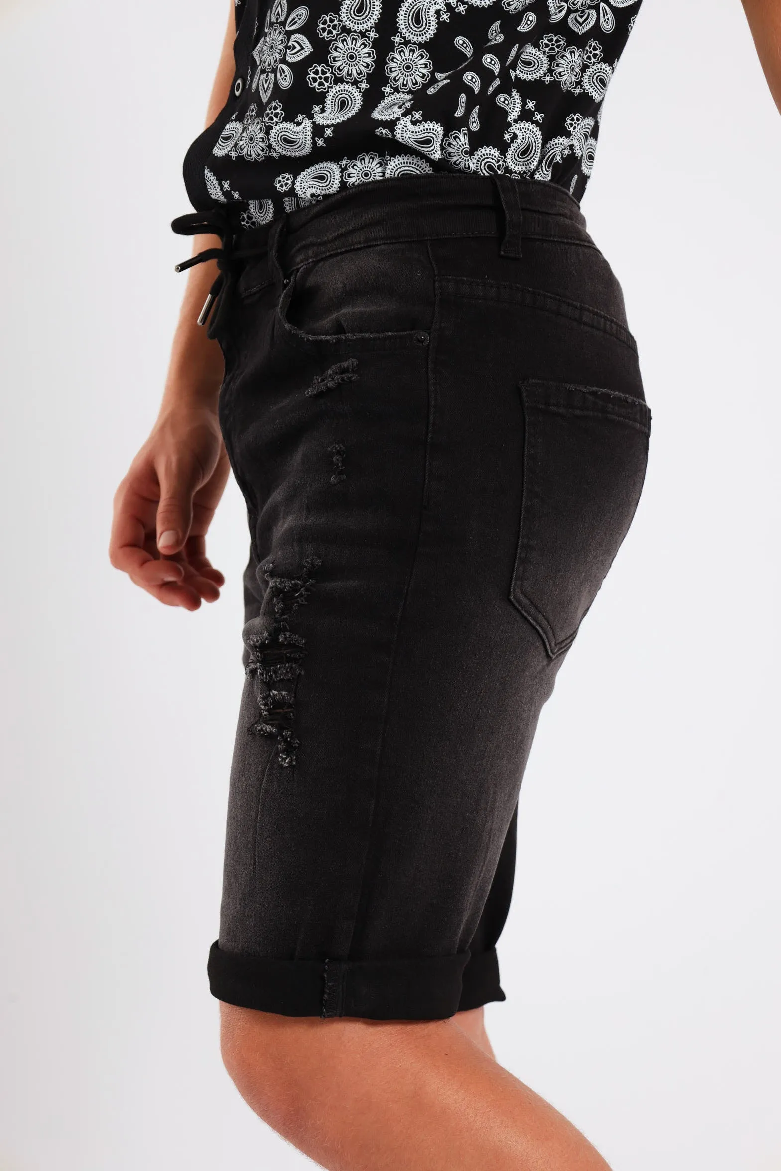 Boys Rip & Repair Denim Short - Black sold by Edgars product image thumbnail 4