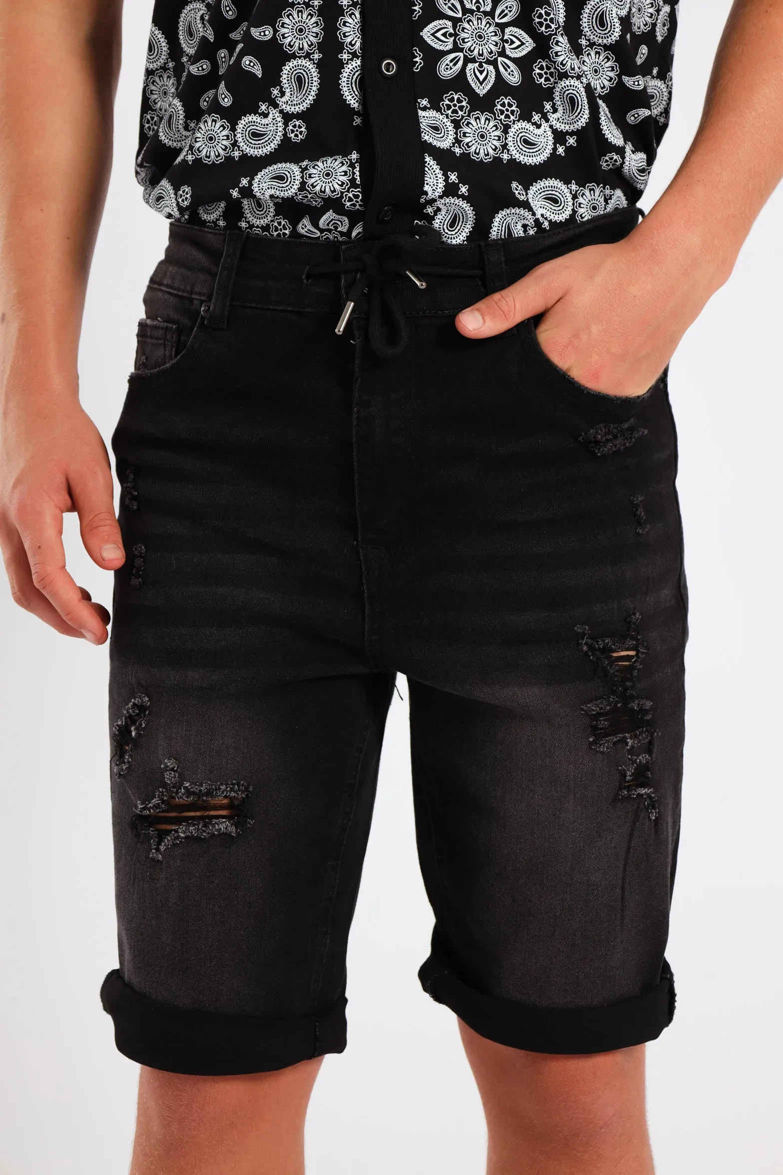 Boys Rip & Repair Denim Short - Black sold by Edgars product image thumbnail 3