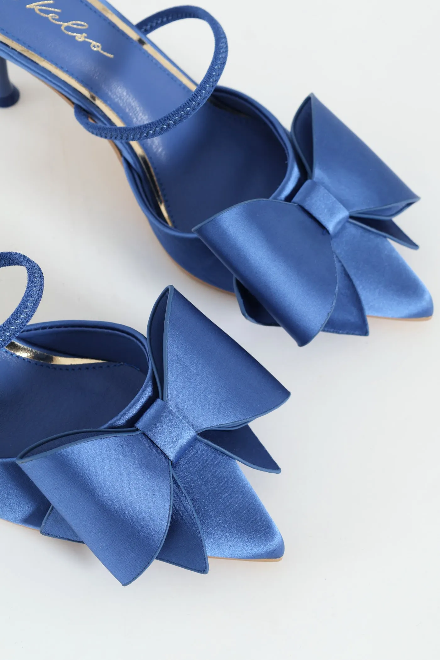 Pointed Big Bow Detail Stiletto Heel - Blue sold by Edgars