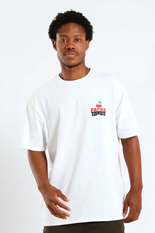 Cherry Front & Back Print Tee - White sold by Edgars