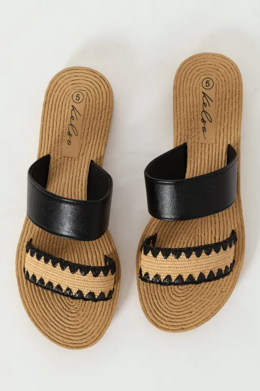 Plain & Aztec Print Mule Sandal - Multi sold by Edgars