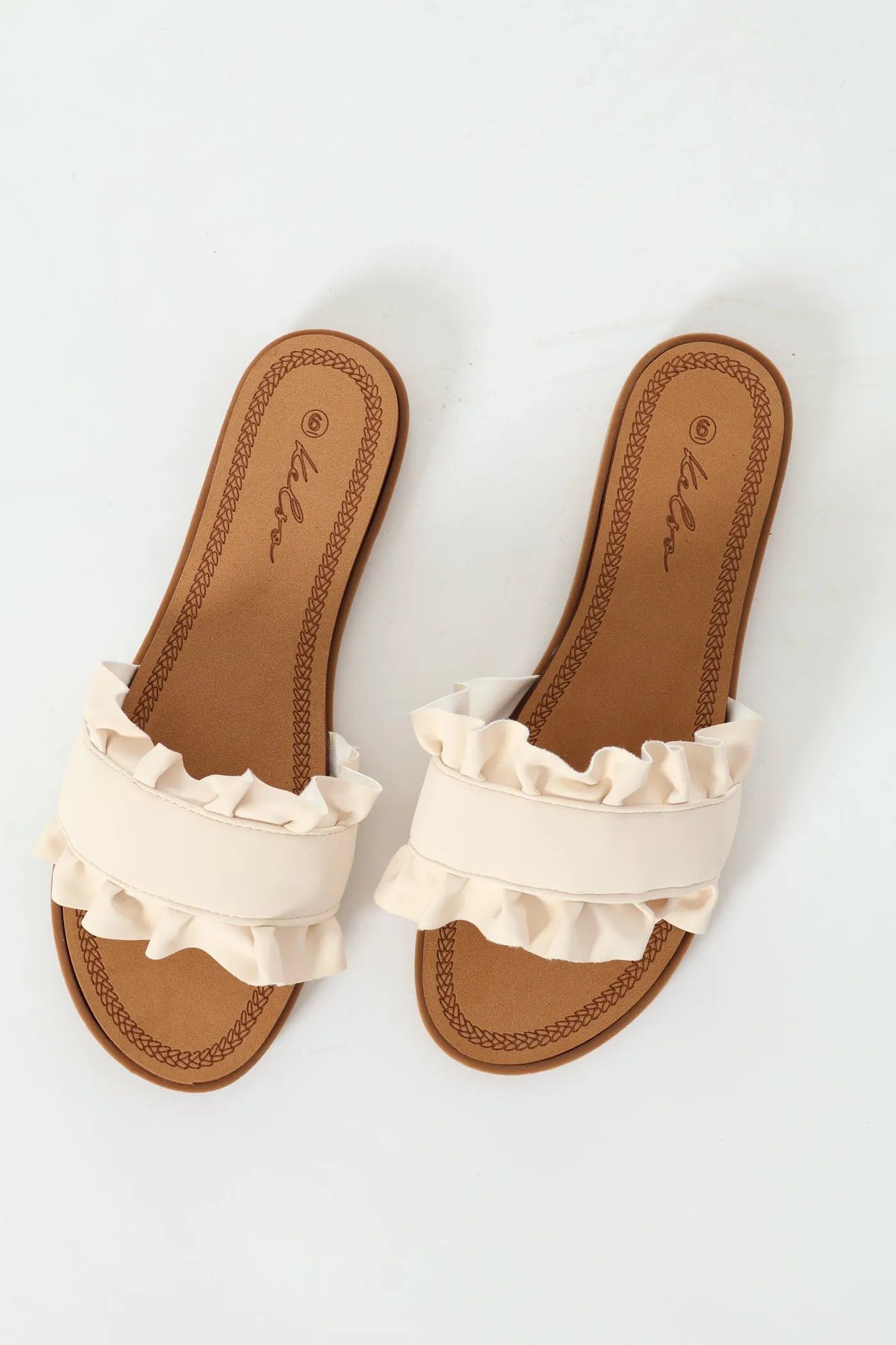 Ruffled Sandal - Off White sold by Edgars