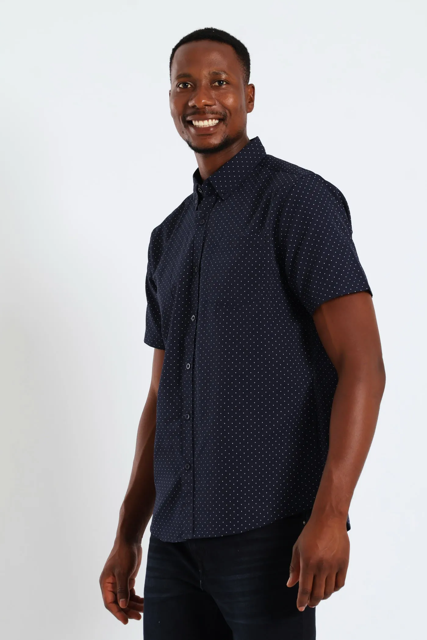 Dot Button Down Shirt - Navy sold by Edgars product image thumbnail 3
