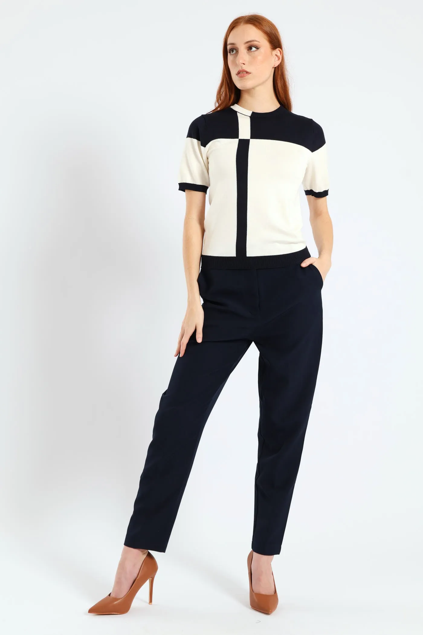 Extended Tab Slim Leg Pant - Navy sold by Edgars