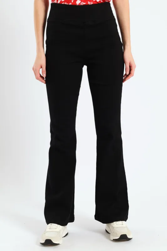 Flare Leg Jegging - Black sold by Edgars