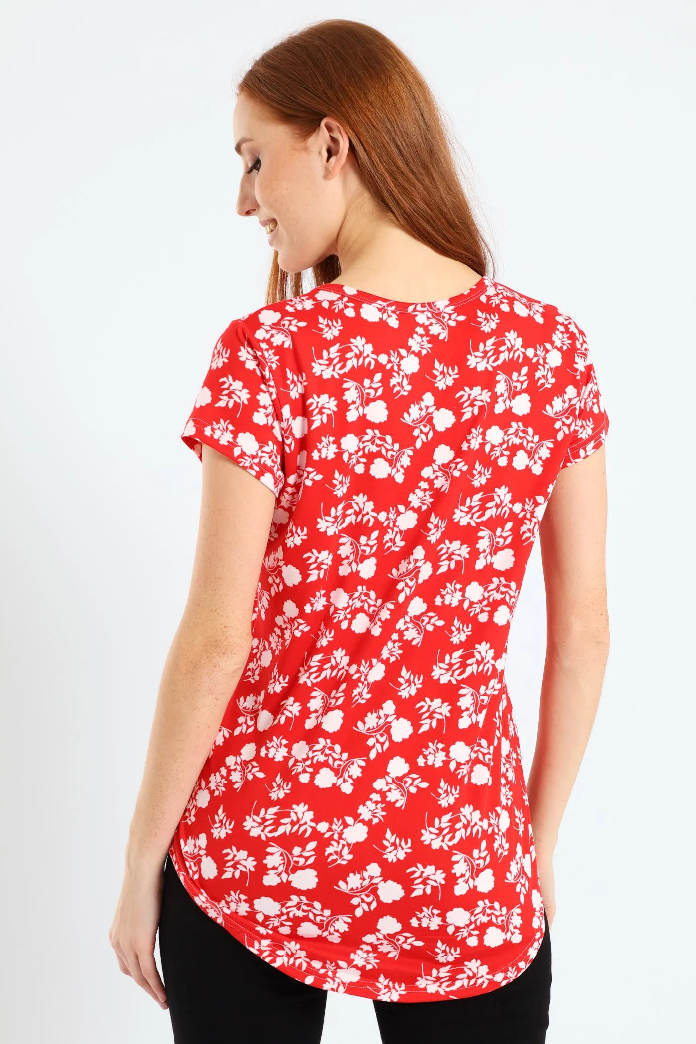 Two Tone Floral Pocket Tee - White/Red sold by Edgars product image thumbnail 3