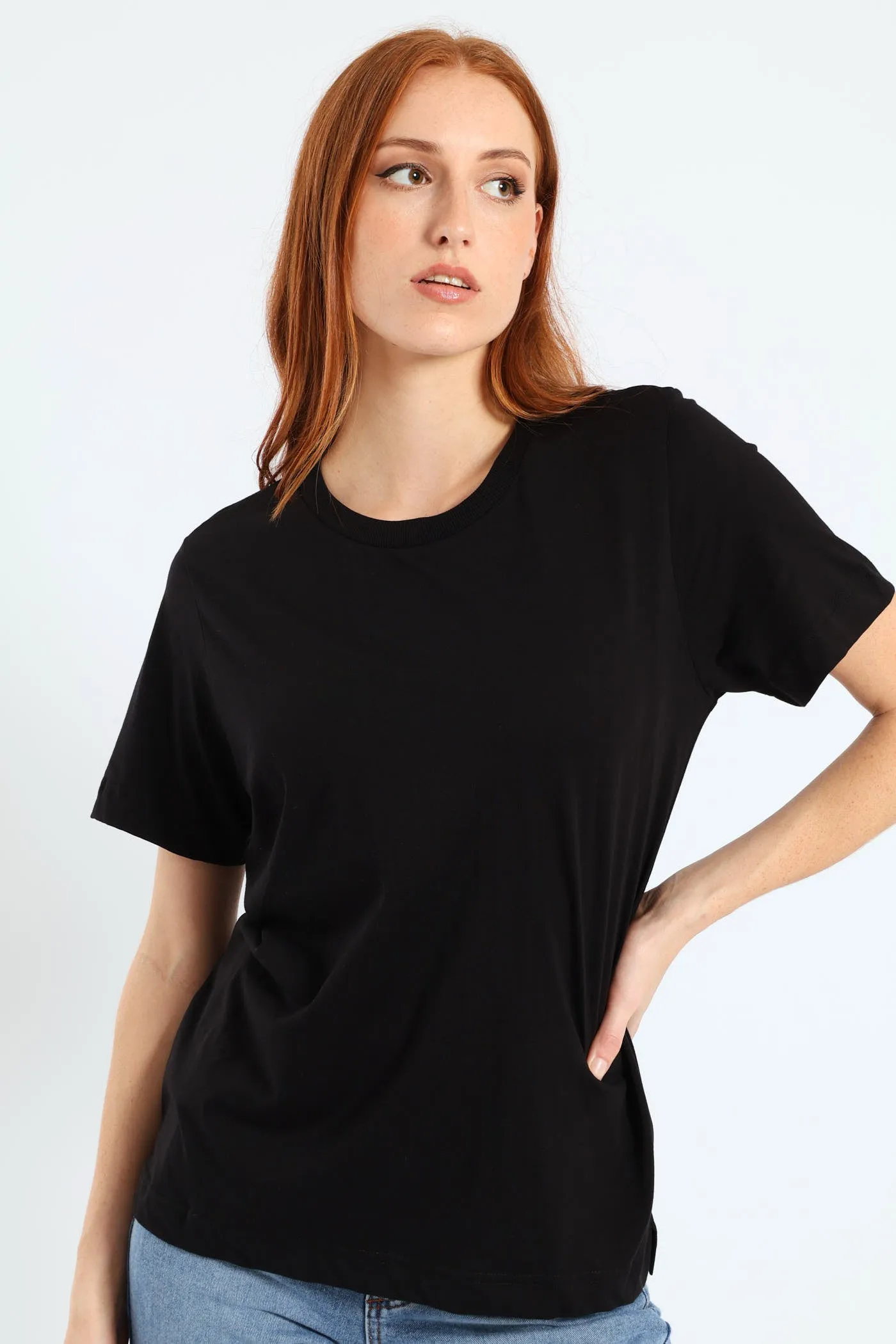 Cotton Boxy Tee - Black sold by Edgars