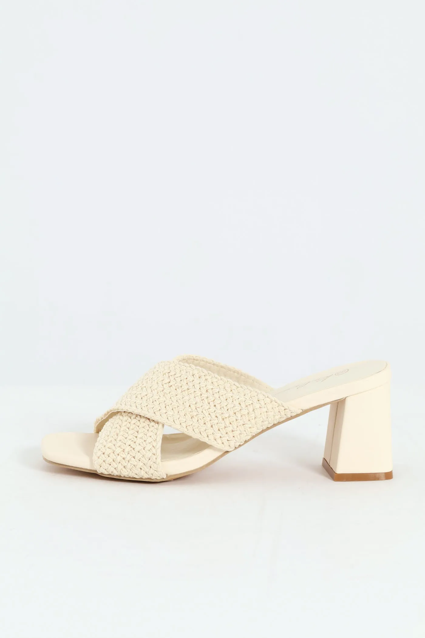 Cross Strap Weave Heeled Sandal - Cream sold by Edgars product image thumbnail 3