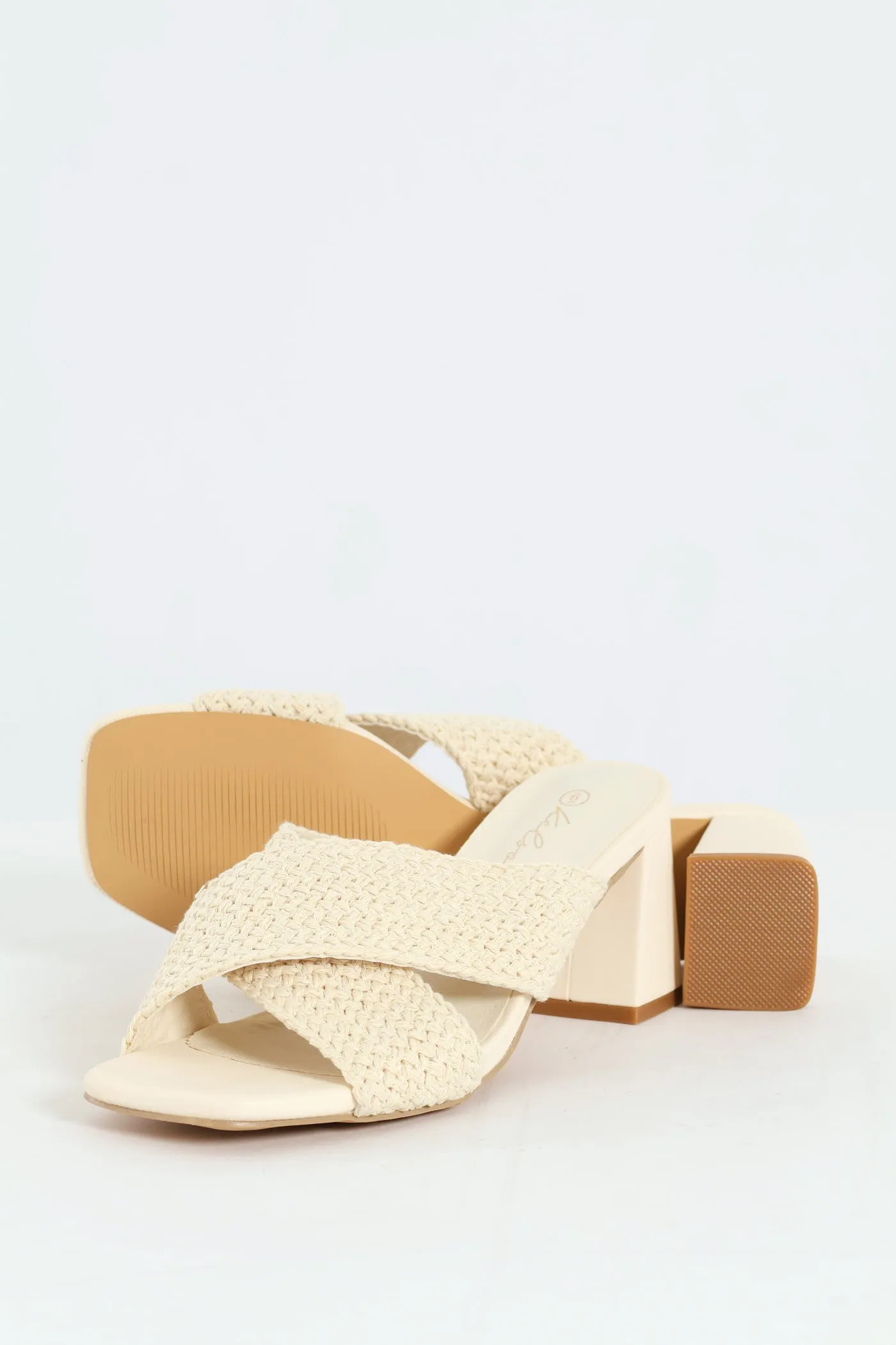 Cross Strap Weave Heeled Sandal - Cream sold by Edgars product image thumbnail 2