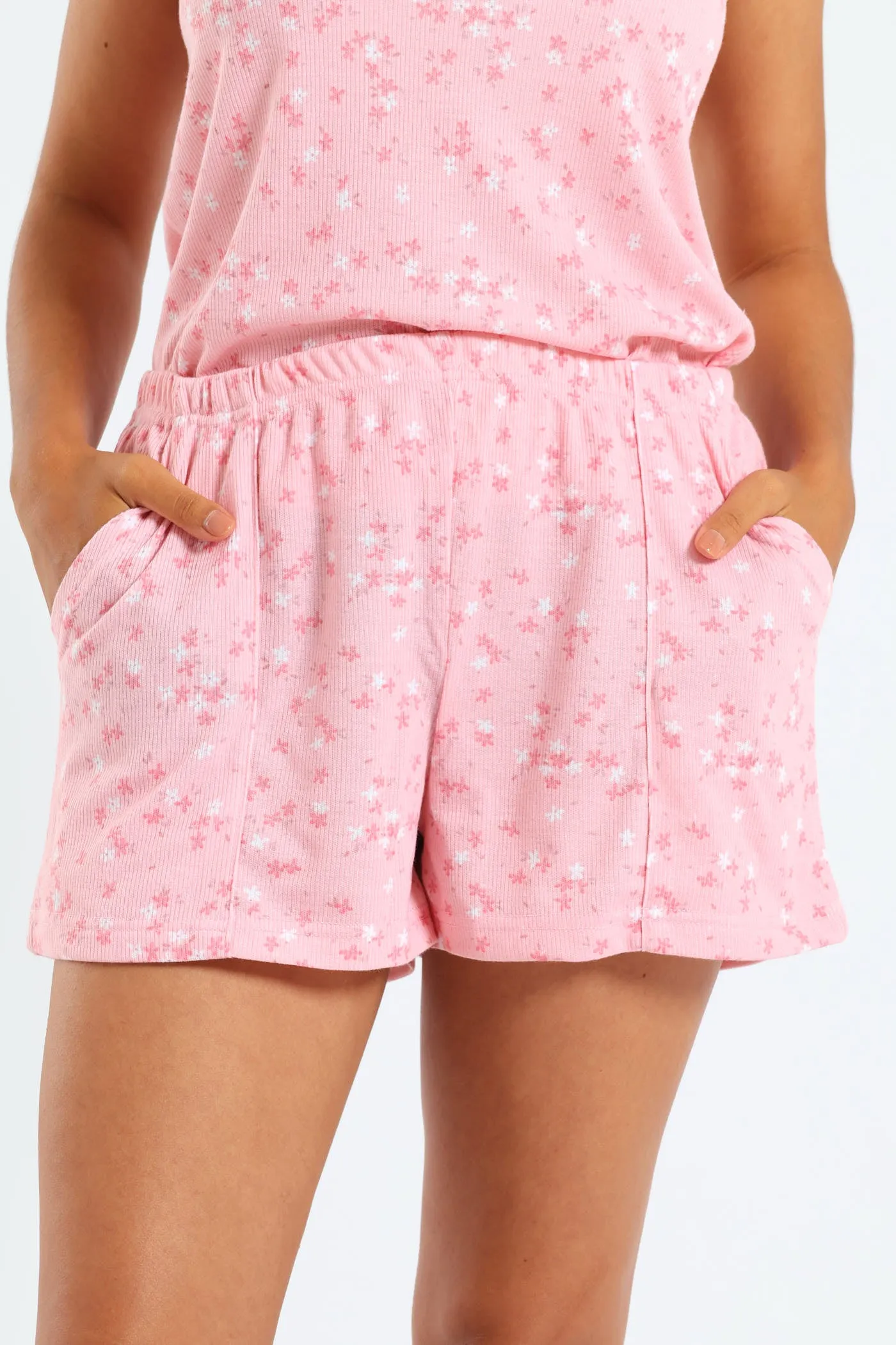 Rib Knit Ditsy Short - Pink sold by Edgars product image thumbnail 3