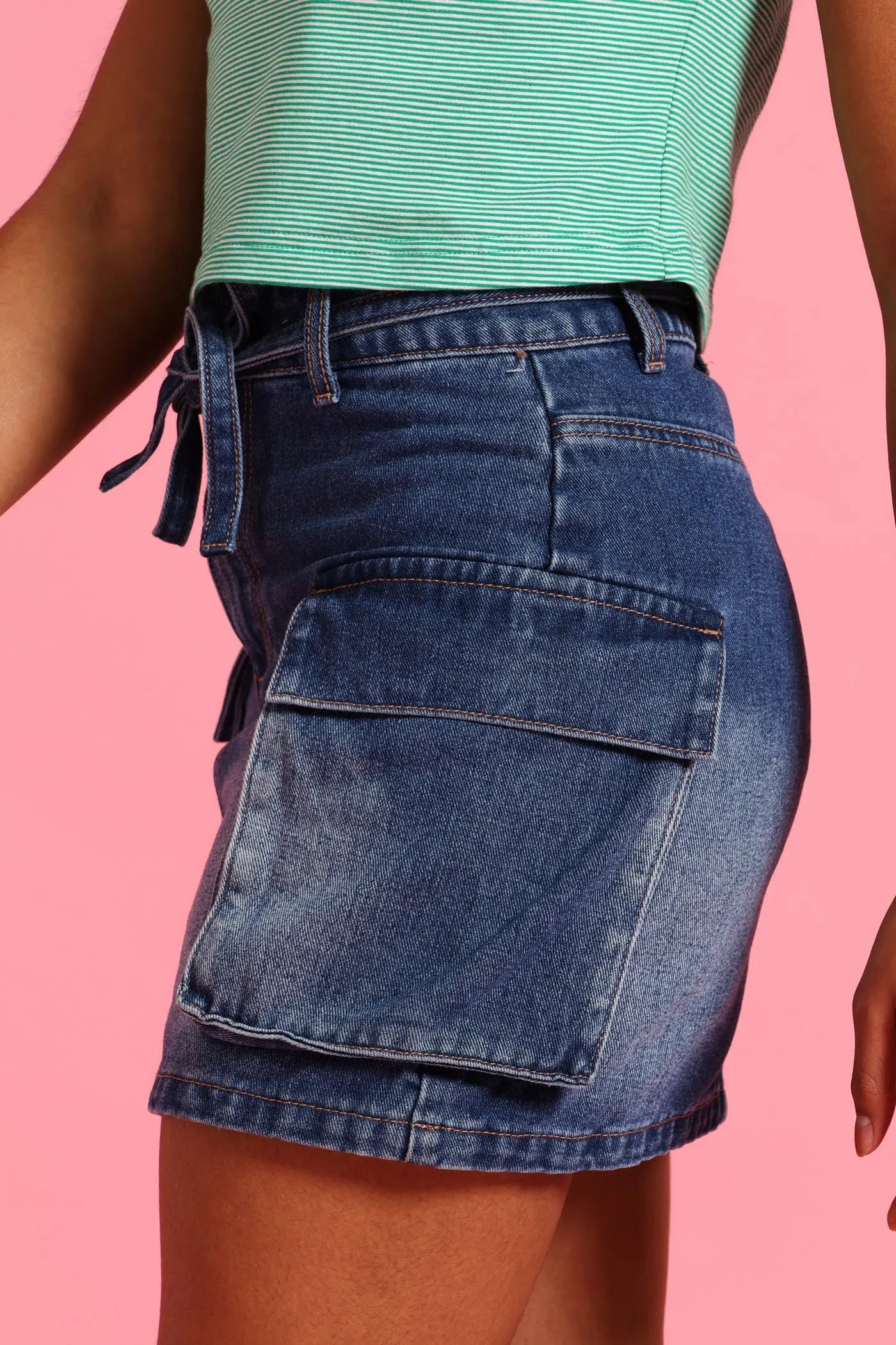 Girls Denim Cargo Skirt - Blue sold by Edgars product image thumbnail 3