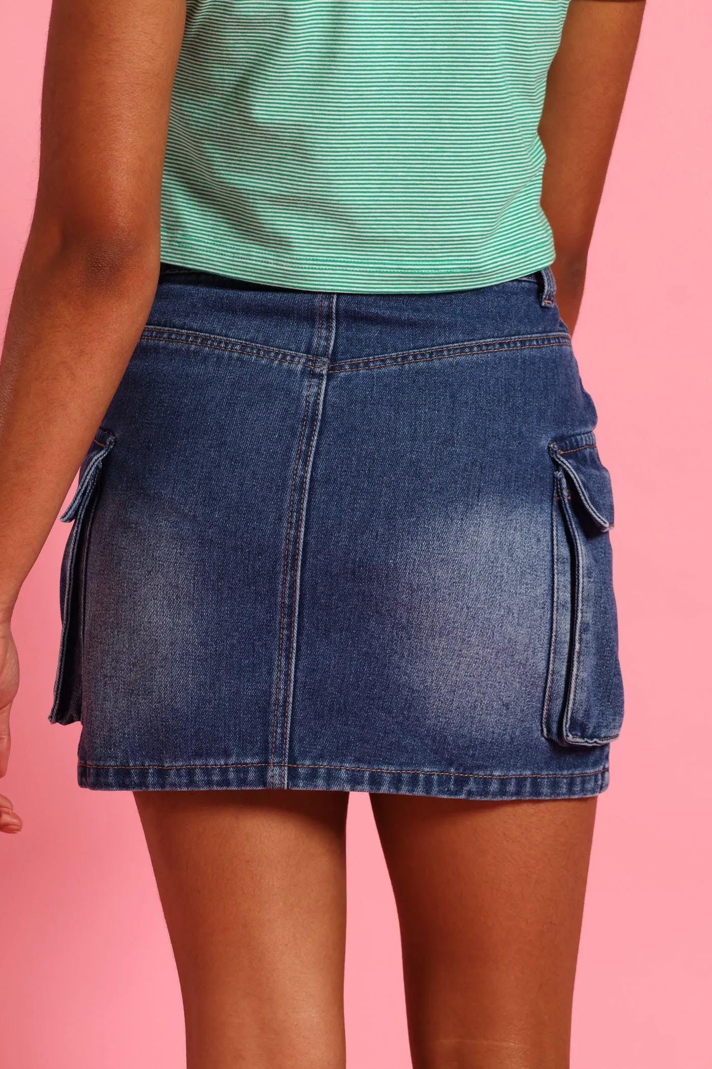 Girls Denim Cargo Skirt - Blue sold by Edgars product image thumbnail 4