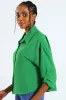 Tab & Button Detail 3/4 Sleeve Relaxed Shirt - Emerald sold by Edgars