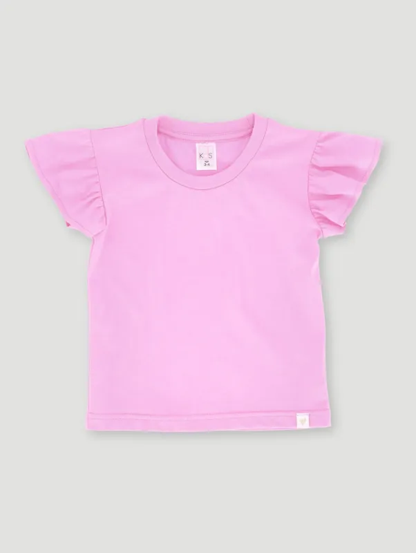 Pre-Girls Shoulder Frill Tee - Mauve sold by Edgars 