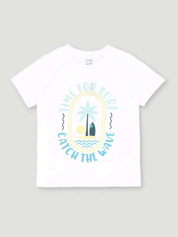 Pre-Boys Palm Tee - White sold by Edgars