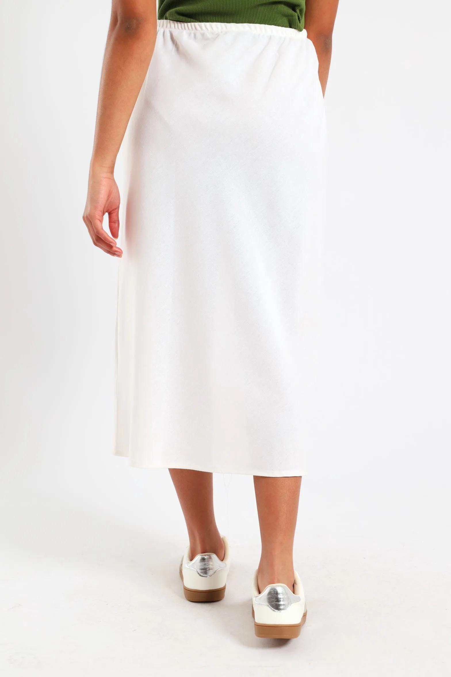 Girls Linen Bias Cut Midi Skirt - White sold by Edgars product image thumbnail 4