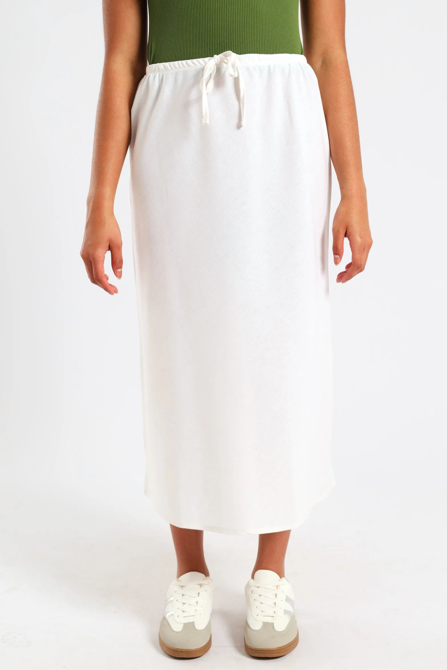 Girls Linen Bias Cut Midi Skirt - White sold by Edgars product image thumbnail 2