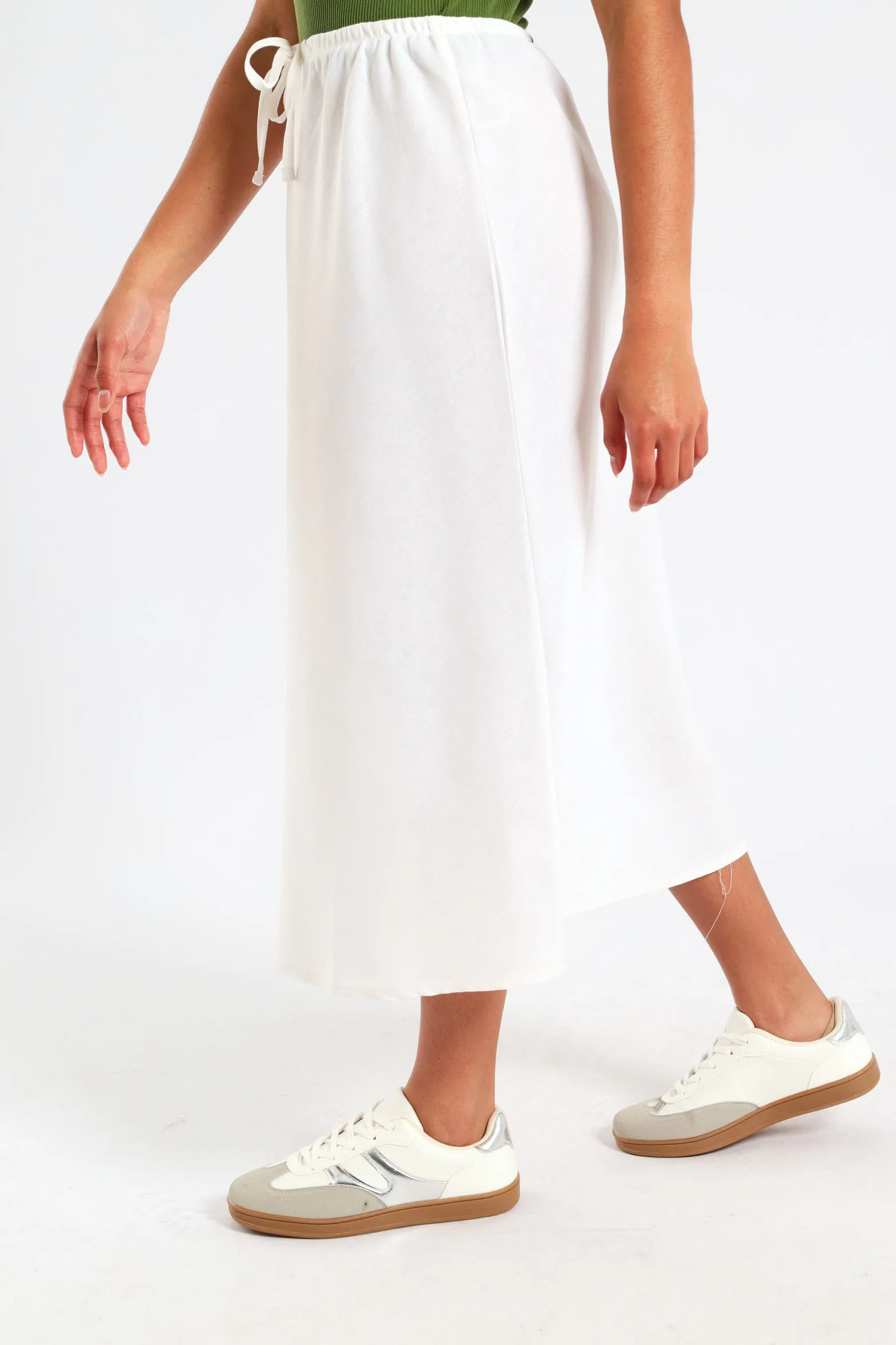 Girls Linen Bias Cut Midi Skirt - White sold by Edgars product image thumbnail 3