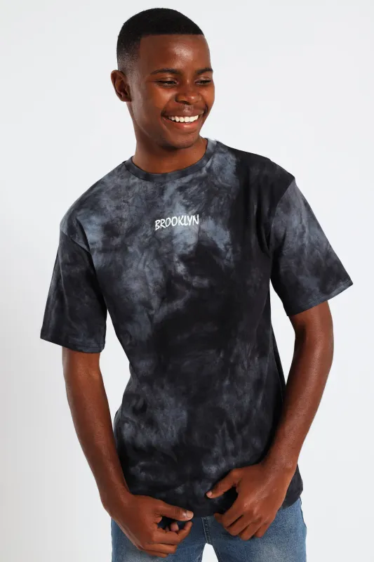 Boys Spectra Dye Oversized Brooklyn T-Shirt - Black sold by Edgars 