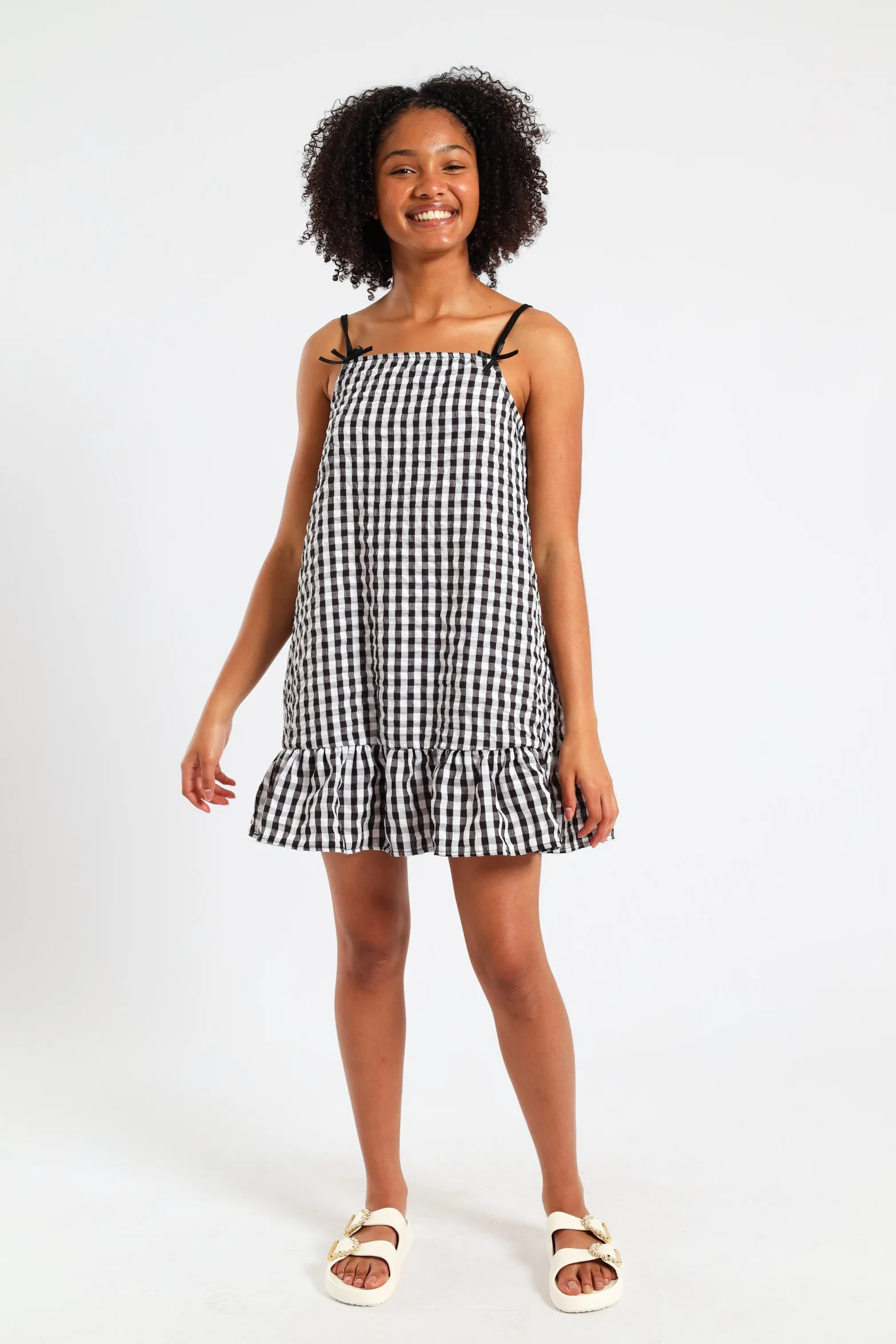 Girls Dropped Frill Hem Seersucker Dress - Multi sold by Edgars product image thumbnail 2