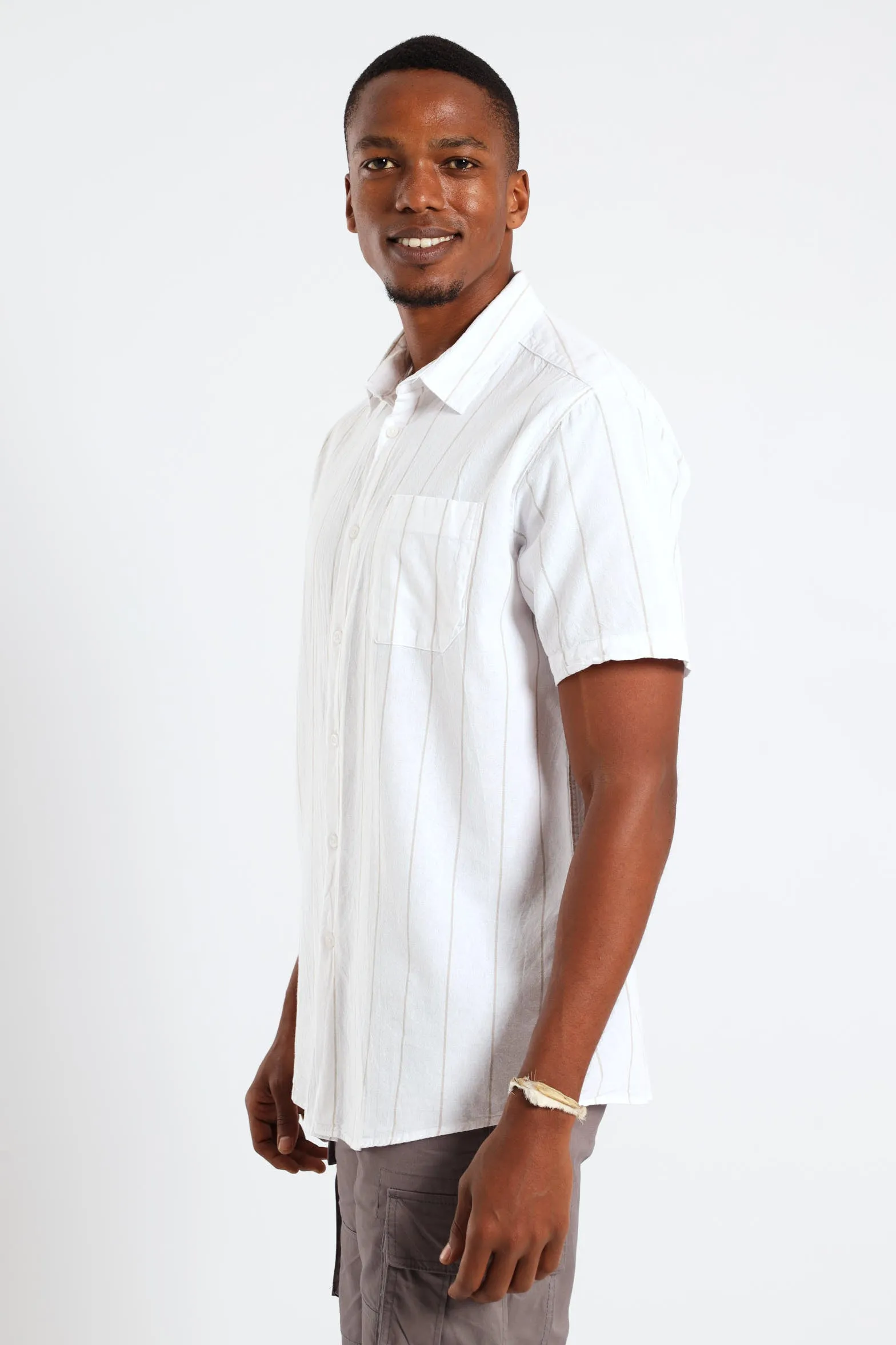 Short Sleeve Stripe Shirt - Ecru sold by Edgars product image thumbnail 3