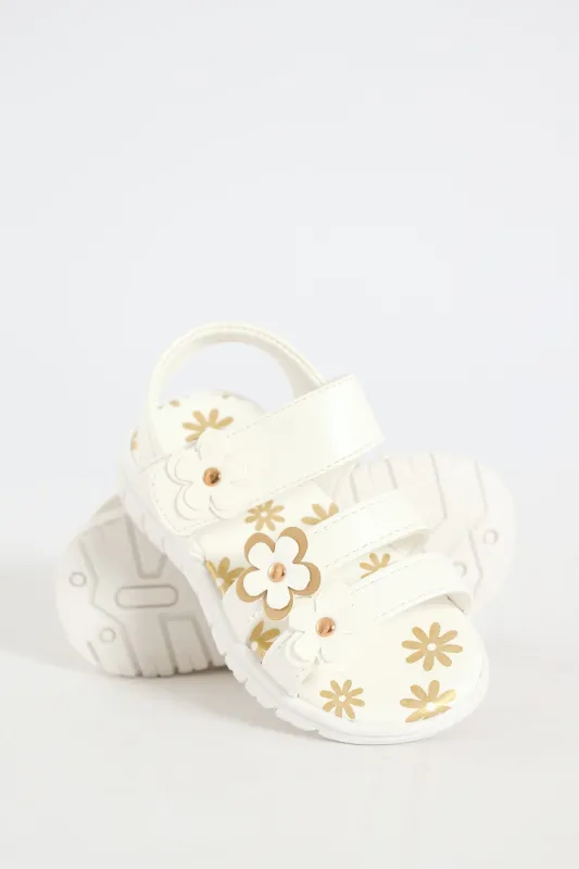 Pre-Girls Multi Strap Comfort Sandal - White sold by Edgars