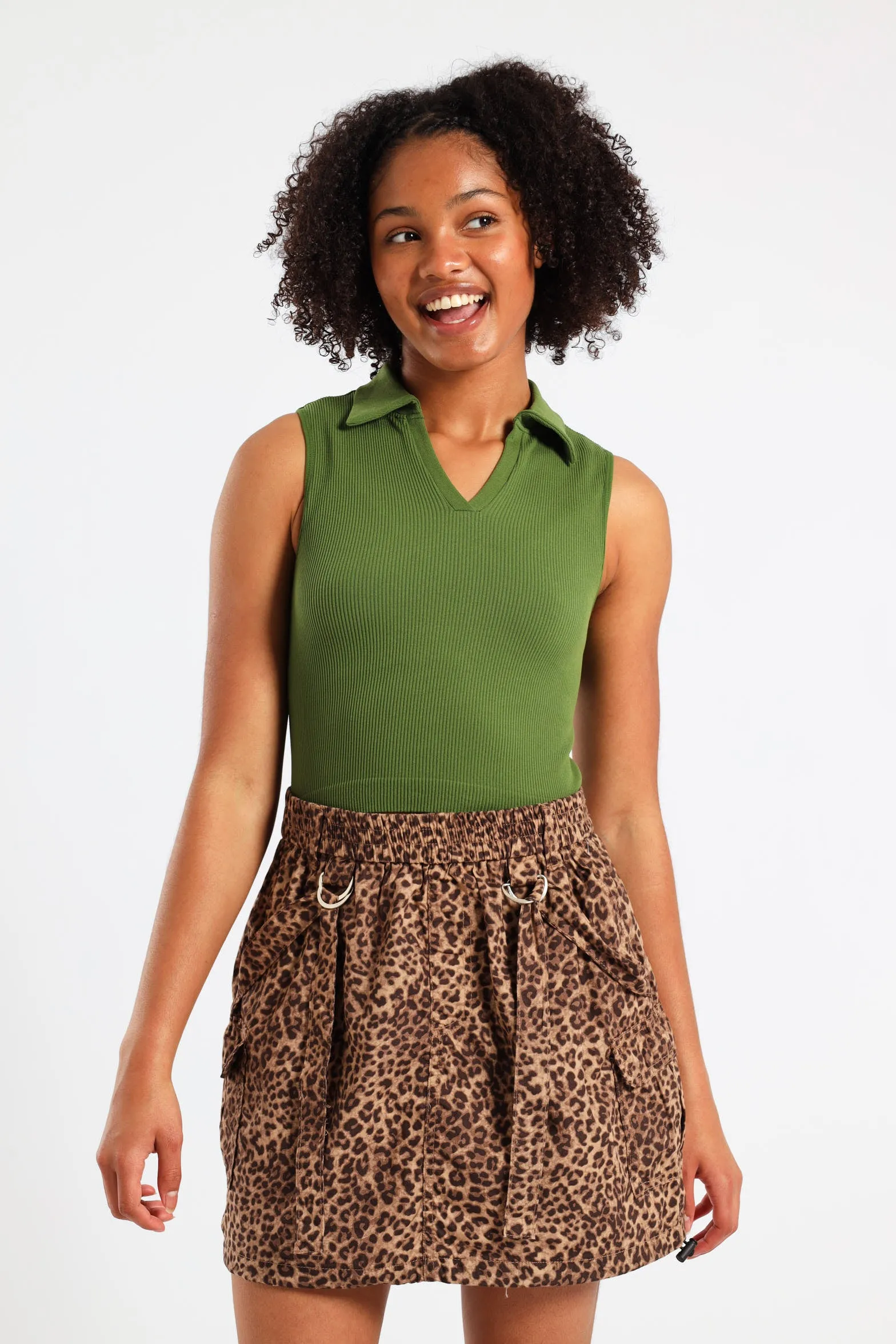 Girls Leopard Cargo Skirt - Multi sold by Edgars