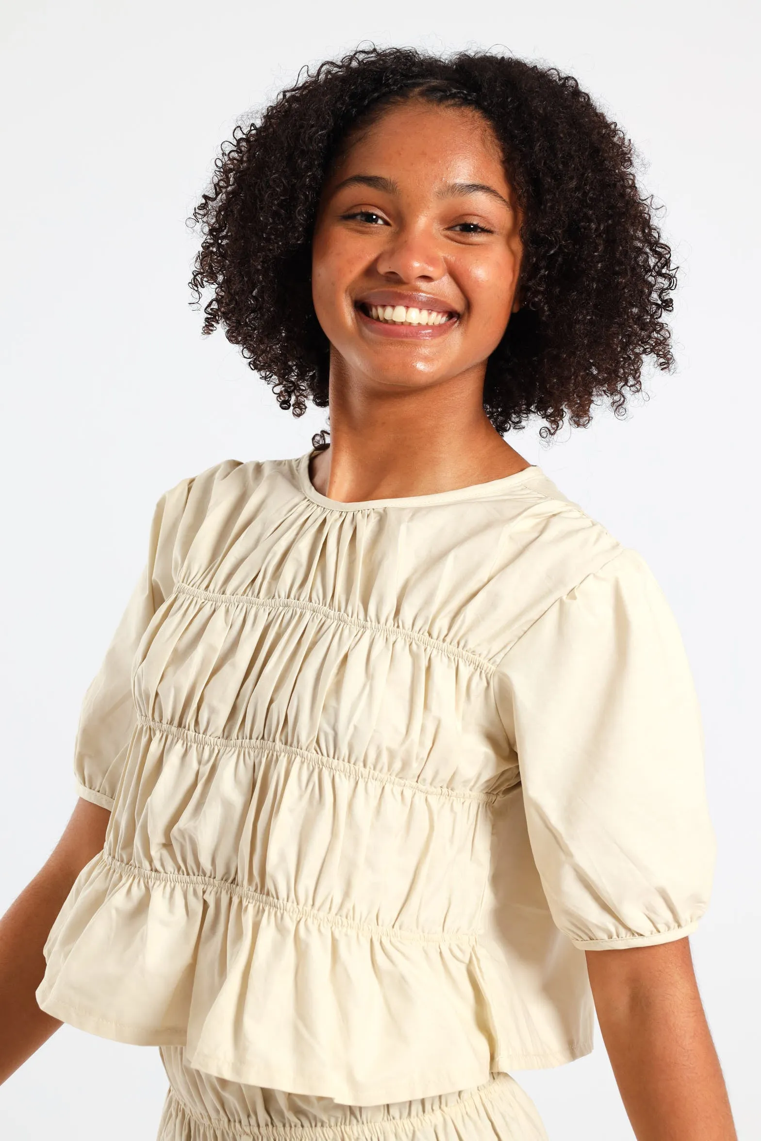 Girls Shirring Top - Stone sold by Edgars product image thumbnail 3