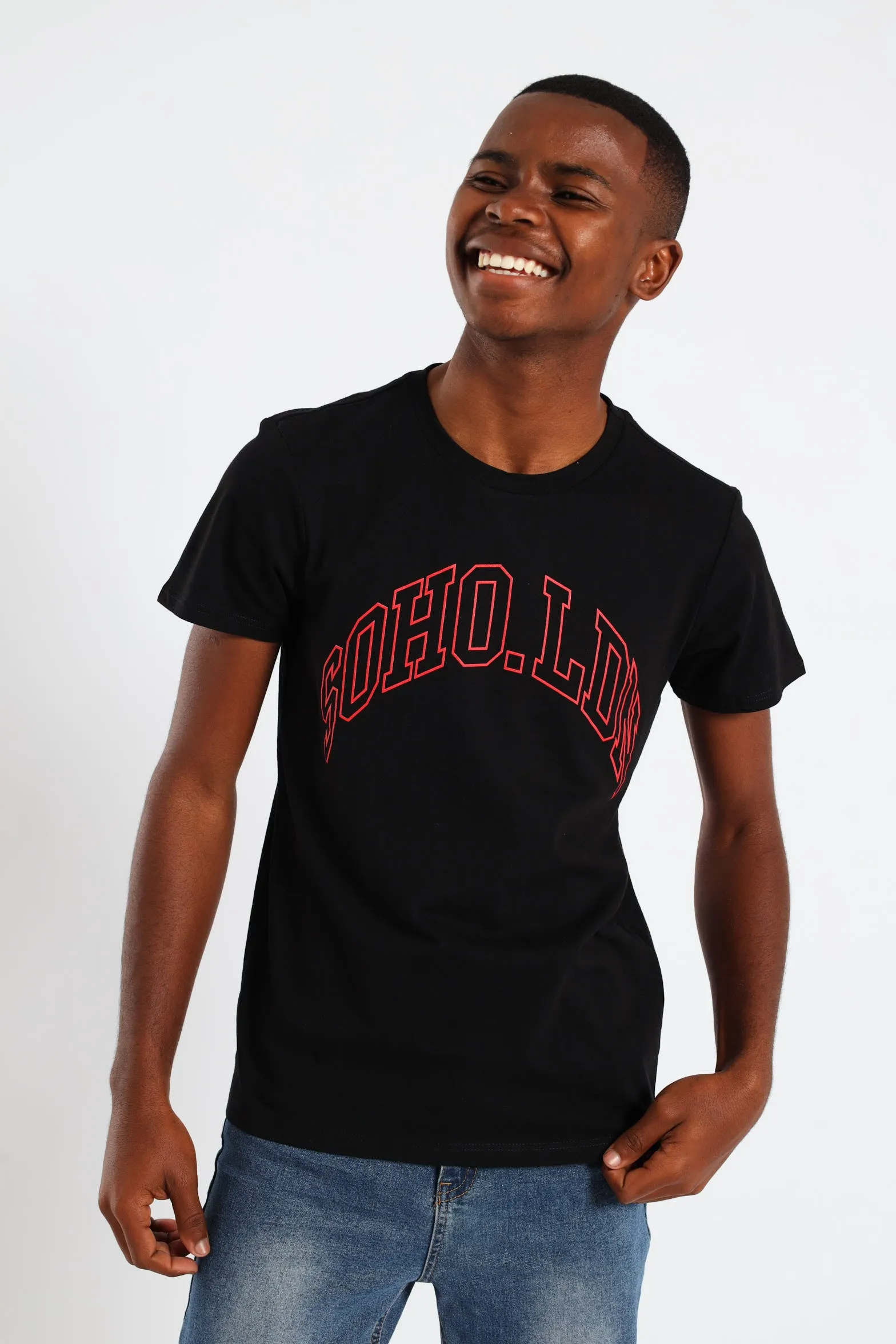 Boys Soho London Print Tee - Black sold by Edgars