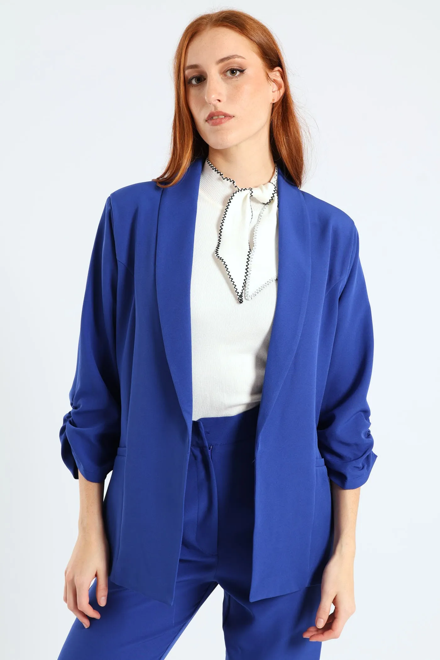 Gauged Sleeve Blazer - Cobalt sold by Edgars