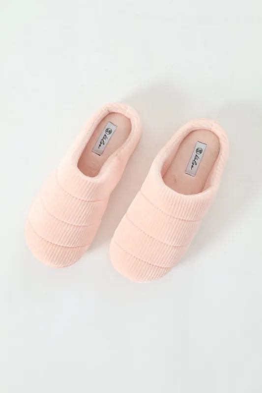 Embossed Closed Toe Slipper - Candy Floss made by Edgars