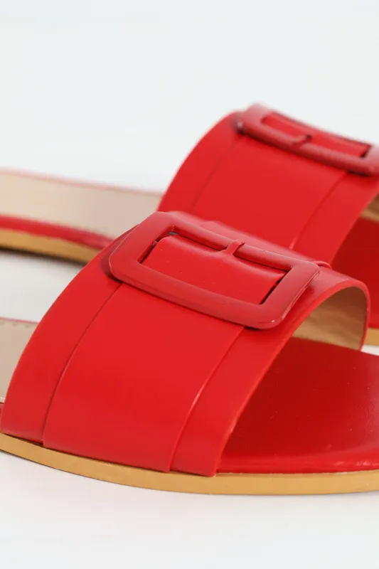 Monochrome Square Trim Sandal - Red sold by Edgars 