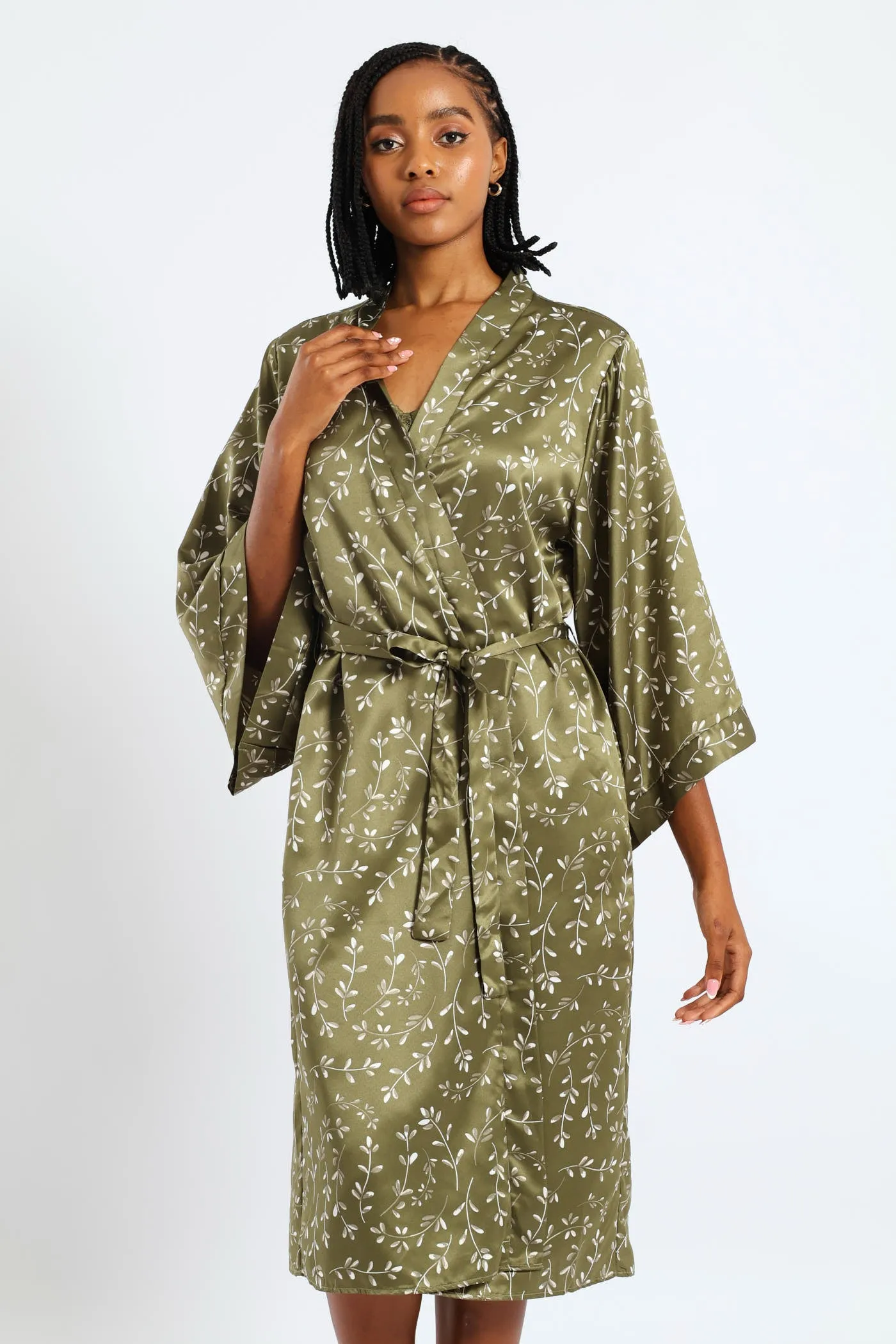 3/4 Satin Sprigs Gown - Fatigue sold by Edgars product image thumbnail 3