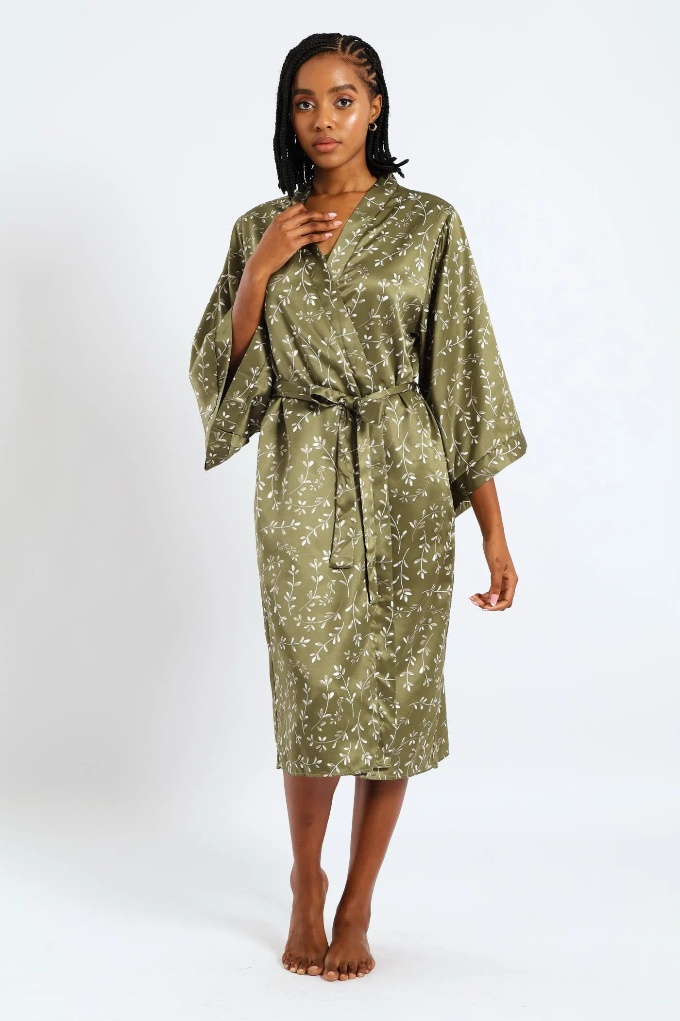 3/4 Satin Sprigs Gown - Fatigue sold by Edgars