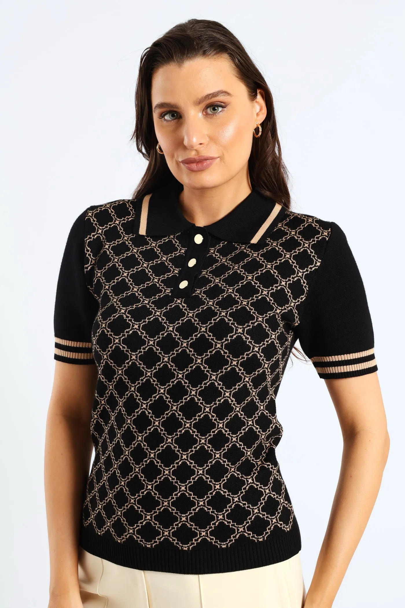 Geo Golfer Tee - Black sold by Edgars
