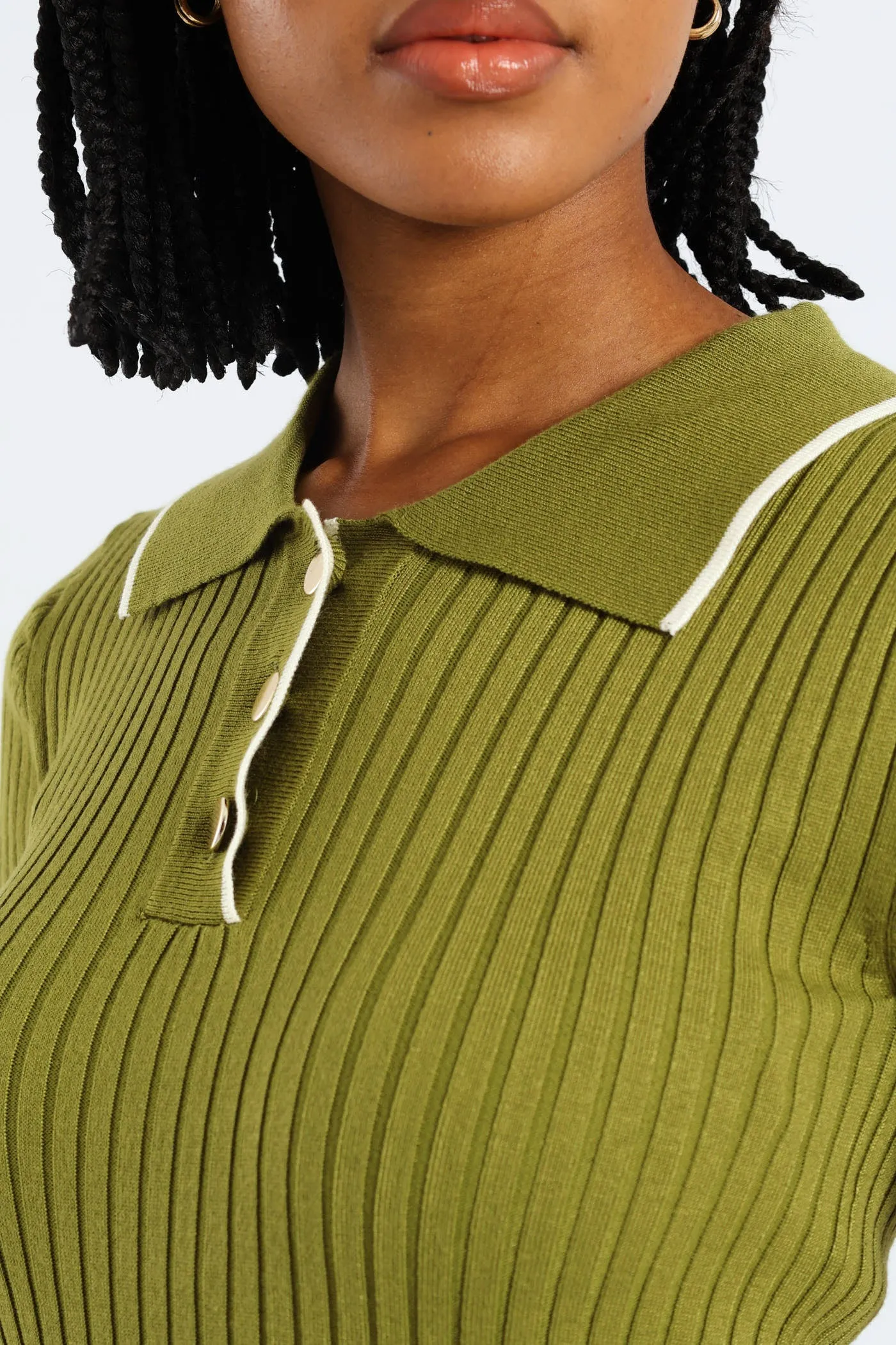 Constrast Tipped Golfer Tee - Matcha sold by Edgars product image thumbnail 2