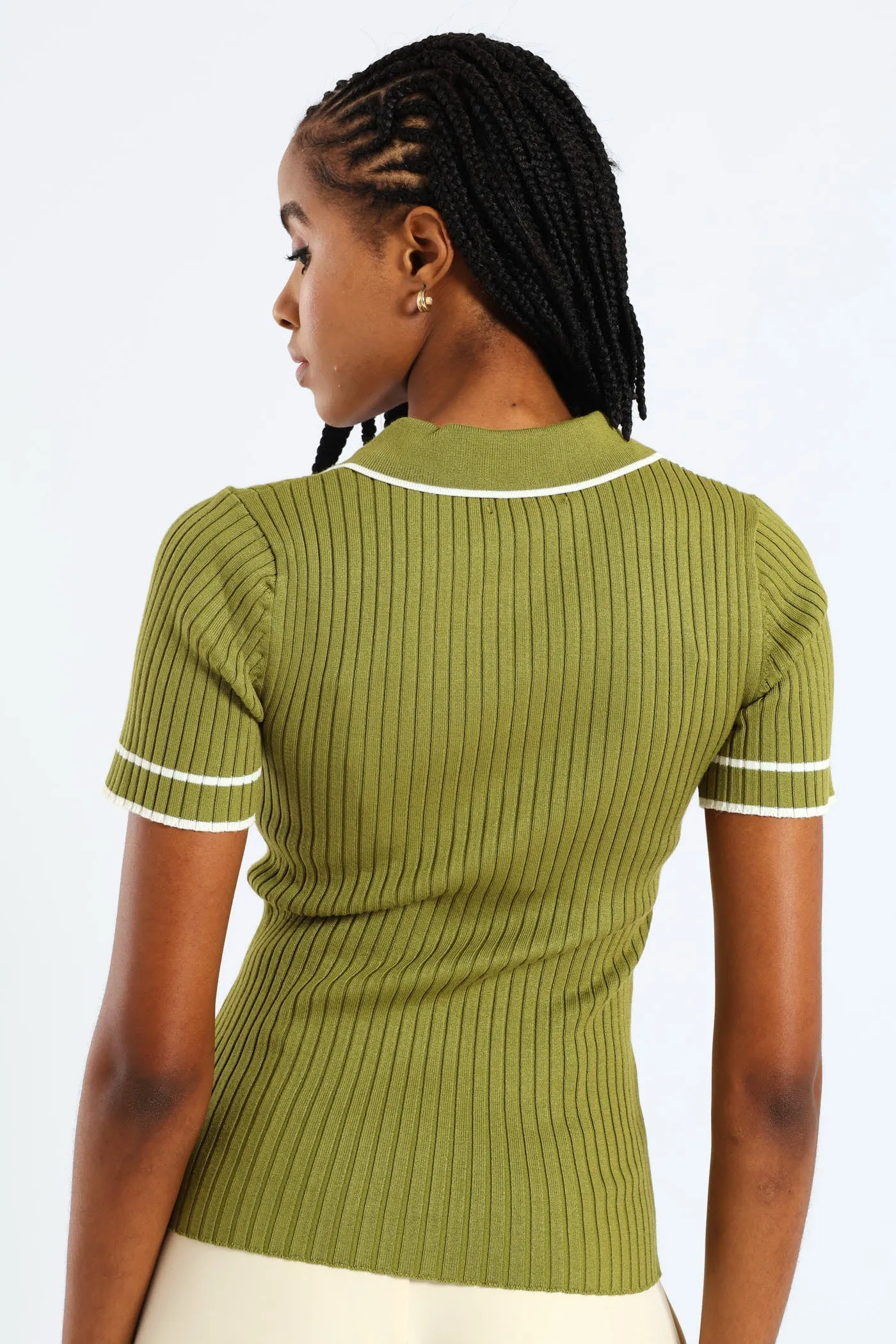 Constrast Tipped Golfer Tee - Matcha sold by Edgars product image thumbnail 4