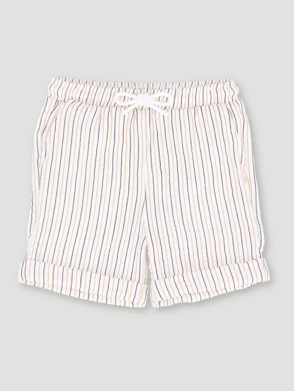 Pre-Boys Stripe Print Muslin Short - Cream sold by Edgars
