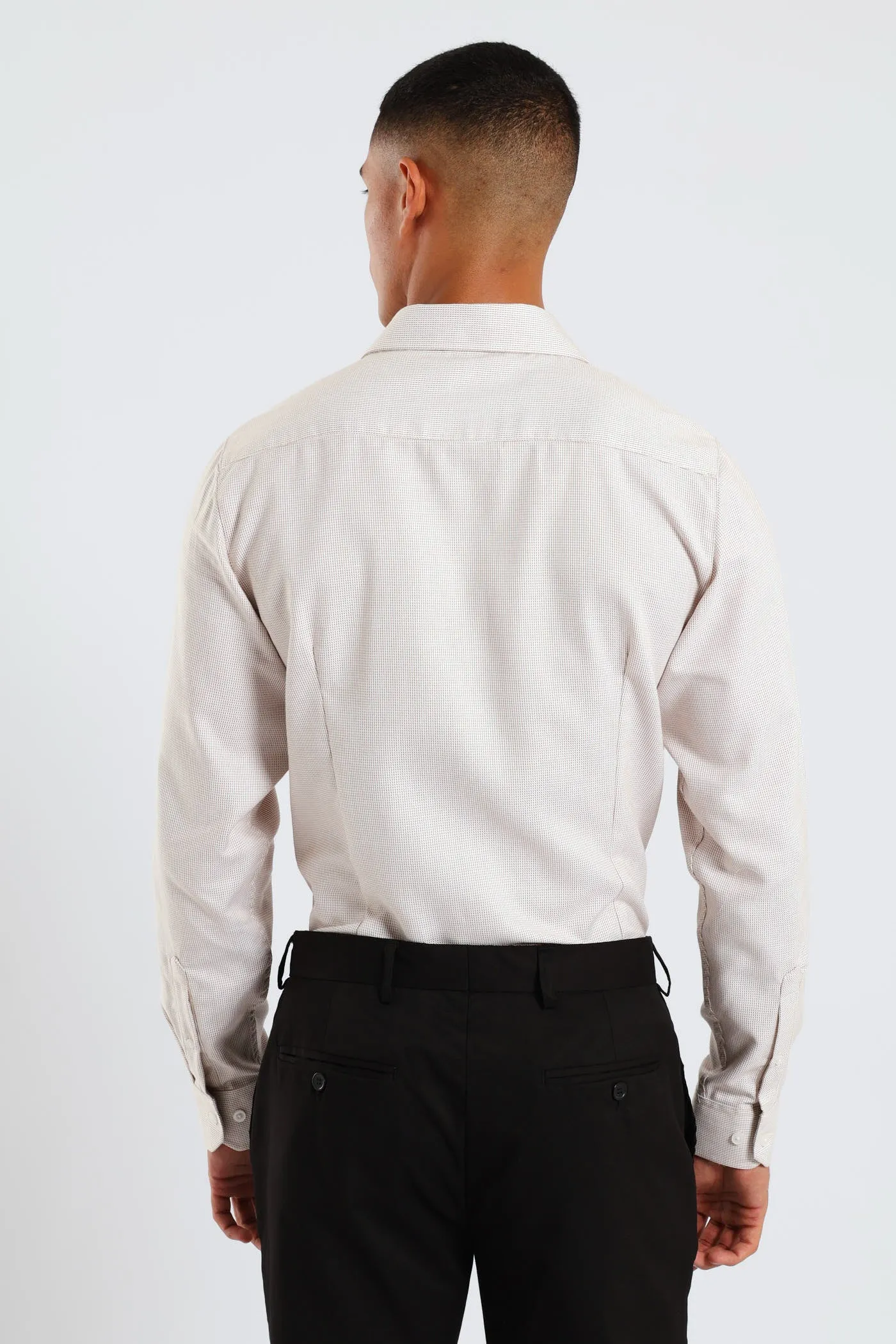 Slim Diagonal Stripe Textured Shirt - White/Beige sold by Edgars product image thumbnail 2