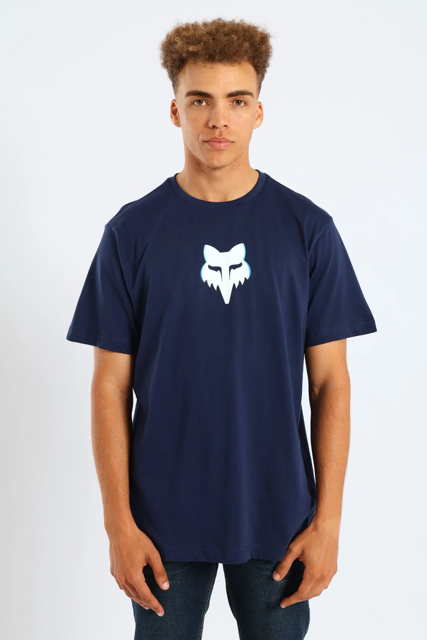 Fox Image Head Tee - Navy sold by Edgars