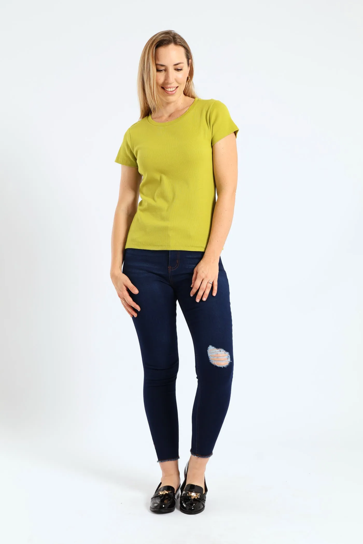 Crew Rib Fitted Tee - Bright Chartreuse sold by Edgars product image thumbnail 2