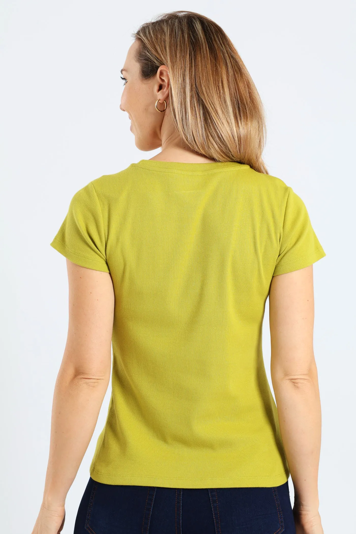 Crew Rib Fitted Tee - Bright Chartreuse sold by Edgars product image thumbnail 5