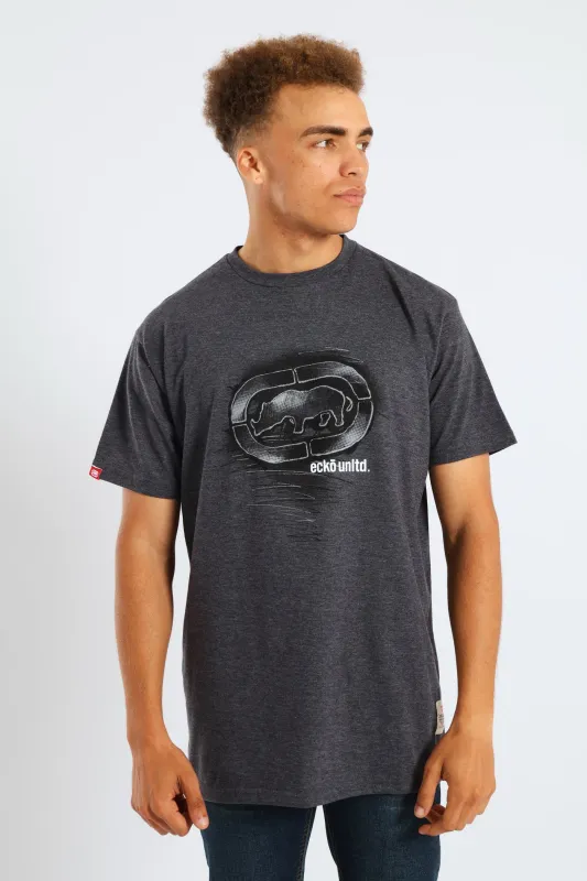 Rhino Shadow Print Tee - Charcoal sold by Edgars