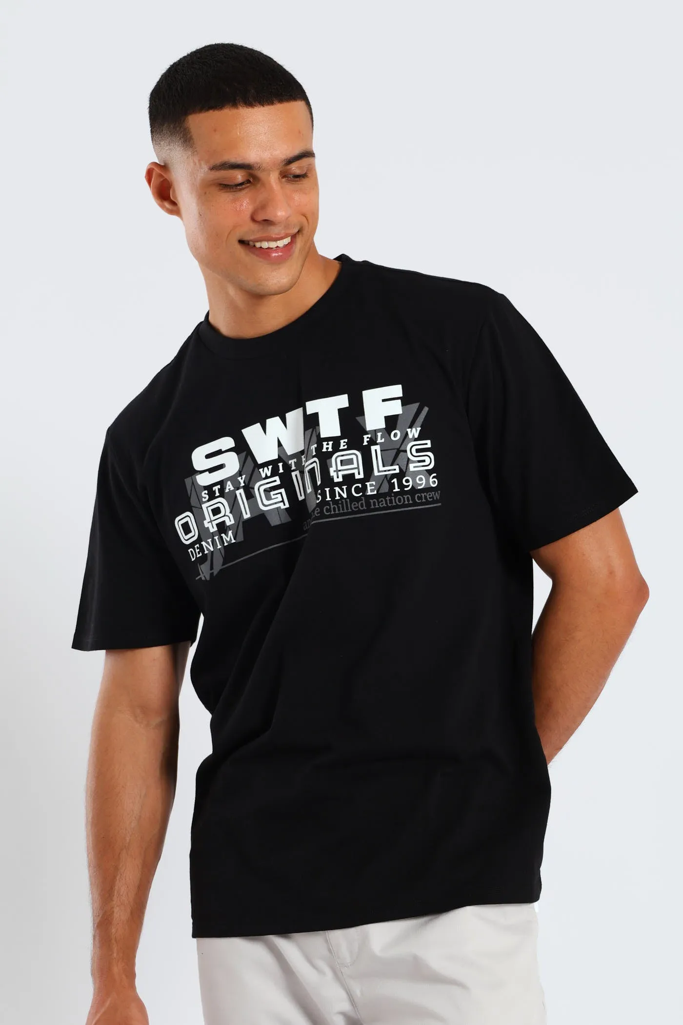 Basic Print Tee - Black sold by Edgars