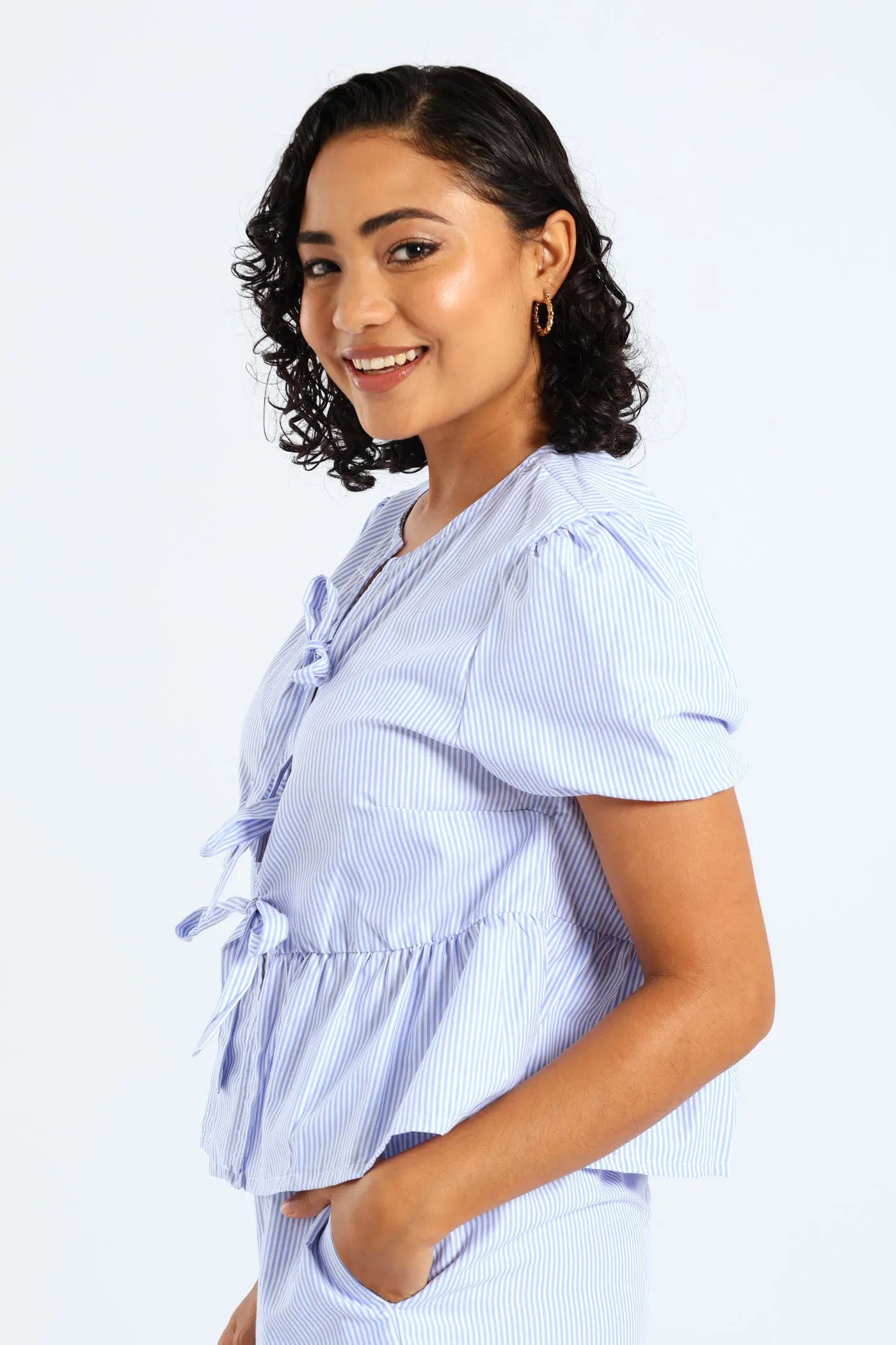 Peplum Tie Top - Blue sold by Edgars product image thumbnail 2