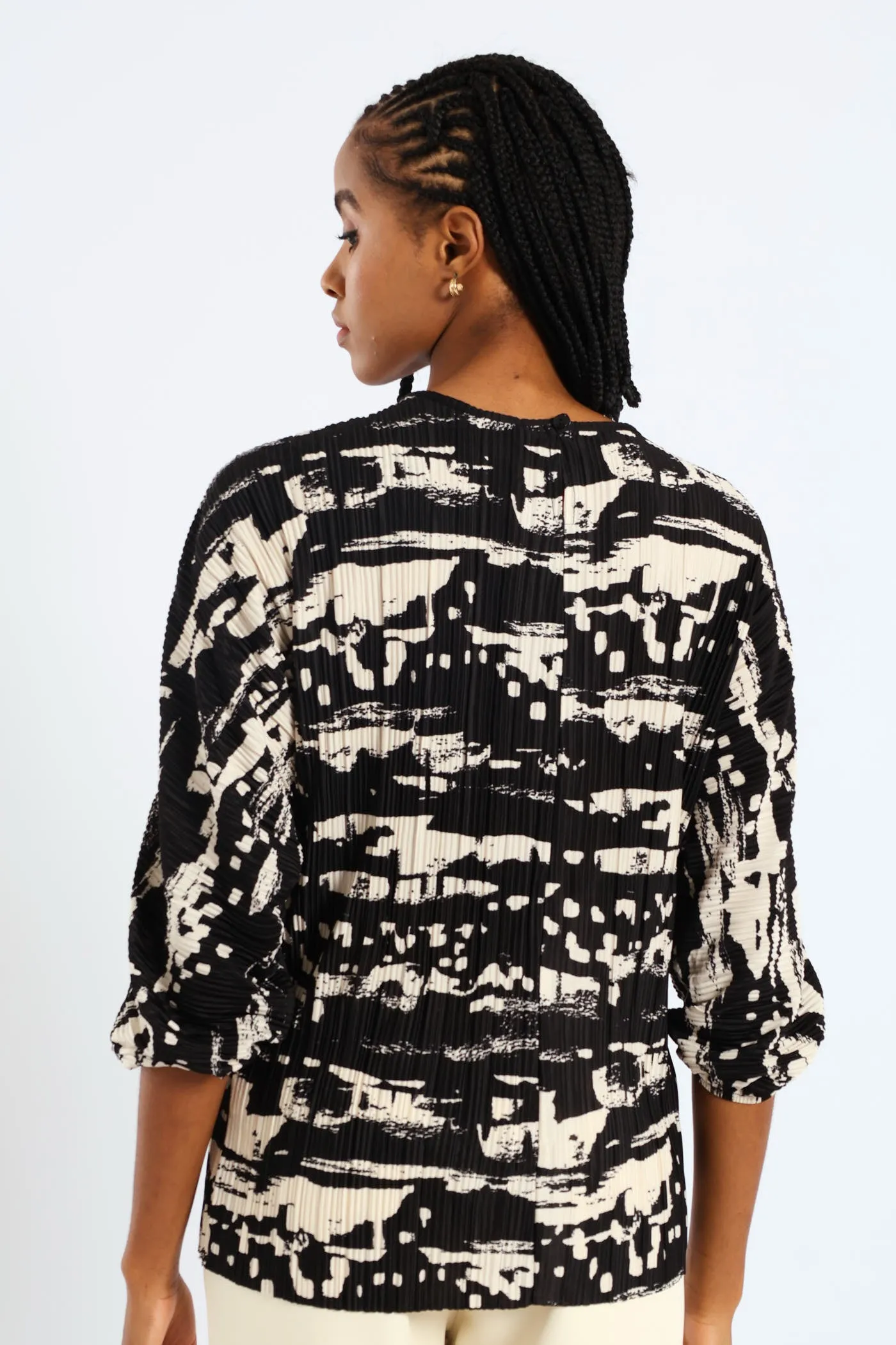 Monochrome Plisse Blouse - Black sold by Edgars product image thumbnail 3