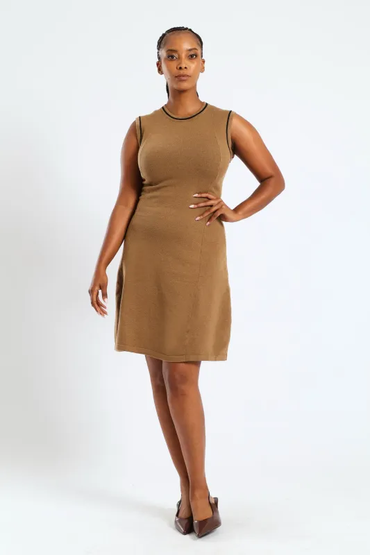 Panelled Tipped Skater Knitwear Dress sold by Edgars