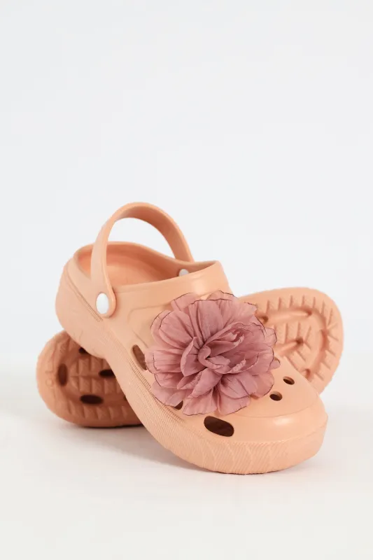 Bumper With Floral Detail Clog - Mink sold by Edgars